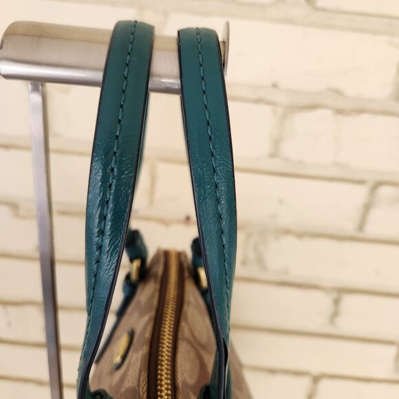 Coach Peyton Signature Cora Domed Shoulder Bag Satchel - Picture 9 of 15